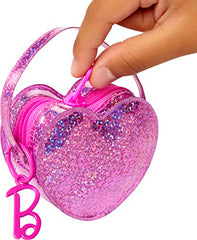 Barbie Clothes Set, Birthday-Themed with Dress, 5 Acessories & Zippered Doll-Sized Heart-Shaped Bag with Clip-On Ring