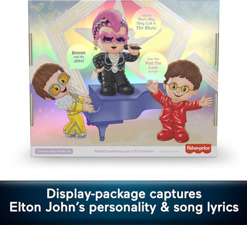 Little People Collector Elton John Special Edition Set for Adults & Fans, 3 Figures in a Display Box