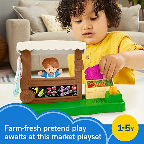 Fisher-Price Little People Toddler Toy Farmers Market Playset with Light Sounds Figure & Accessories for Ages 1+ Years