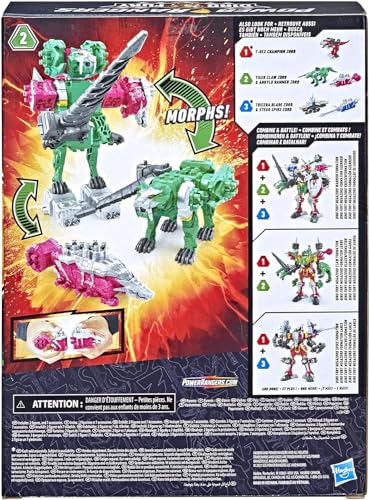 Power Rangers Dino Fury Pink Ankylo Hammer and Green Tiger Claw Zord Toys for Kids Ages 4 and Up Zord Link Mix-and-Match Custom Build System