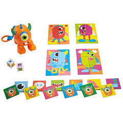 Mattel Games Roll-A-Match Pre-School Matching Card Game with Monster Theme, Multi-Level Rummy Style Play with 56 Cards for 2 to 4 Players, Kids Gift for Ages 3 Years & Older
