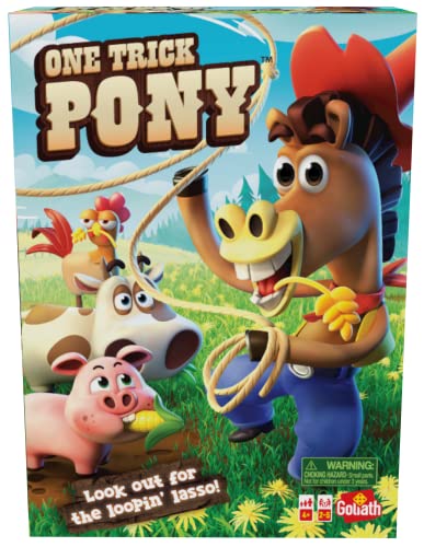 Goliath One Trick Pony Game - Round Up Animals Before Cowboy's Spinning Lasso Ropes You in - Ages 4 and Up, 2-5 Players