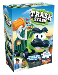 Goliath Trash Stash Game w/ 24pc Puzzle - Fill Trashcan, Watch It Dump Into Garbage Truck Or Truck Chucks It Up - Includes 24-Piece Puzzle