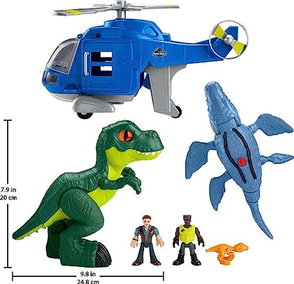 Fisher-Price Imaginext Jurassic World Dinosaur Toys, Dino Chopper with 3 Dinosaurs and Owen Grady Figure for Preschool Kids Ages 3+ Years