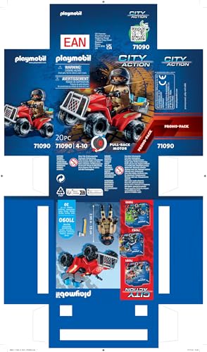 Playmobil City Action 71090 Feuerwehr-Speed Quad with Rückzugsmotor, Spielzeug für Kinder AB 4 Years