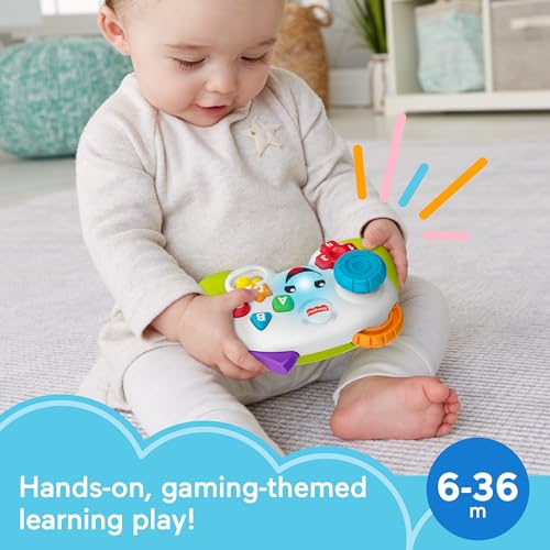 Fisher-Price Laugh & Learn Baby & Toddler Toy, Game & Learn Controller Pretend Video Game with Music & Lights for Ages 6+ Months