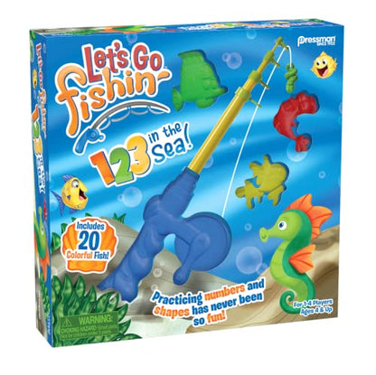 Pressman Let’s Go Fishin’ 123 in The Sea! - Practice Counting, Shapes, and Colors Game - Ages 4 and Up, 1-4 Players