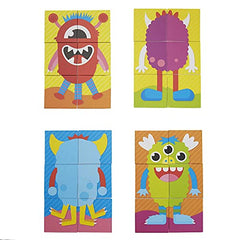 Mattel Games Roll-A-Match Pre-School Matching Card Game with Monster Theme, Multi-Level Rummy Style Play with 56 Cards for 2 to 4 Players, Kids Gift for Ages 3 Years & Older