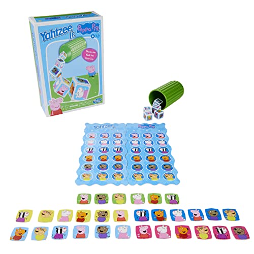 Hasbro Gaming Yahtzee Jr.: Peppa Pig Edition Board Game for Kids Ages 4 and Up, Counting and Matching Game for Preschoolers (Amazon Exclusive)