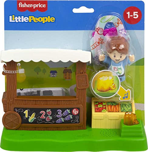 Fisher-Price Little People Toddler Toy Farmers Market Playset with Light Sounds Figure & Accessories for Ages 1+ Years