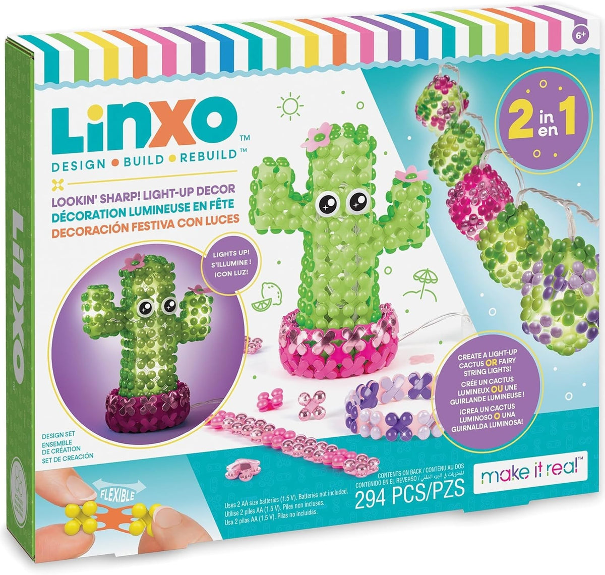 Make It Real 2-in-1 Light-Up Cactus Craft & Décor Kit