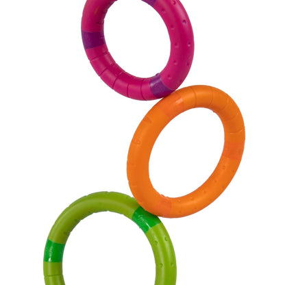 Fat Brain Toys Tinker Rings - Set of 5 Magnetic Stacking & Tactile Rings, Ages 2+