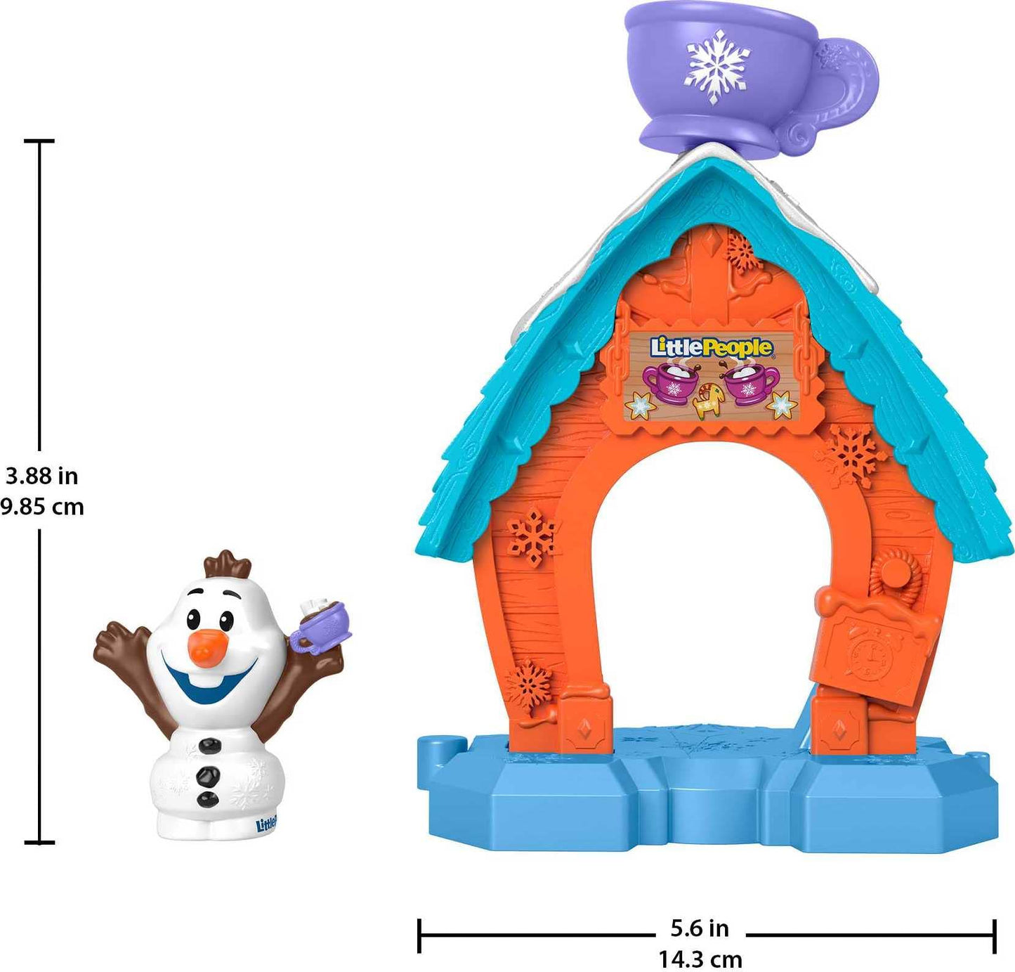 Fisher-Price Little People Toddler Toy Disney Frozen Olaf’s Cocoa Café Portable Playset with Figure for Ages 18+ Months