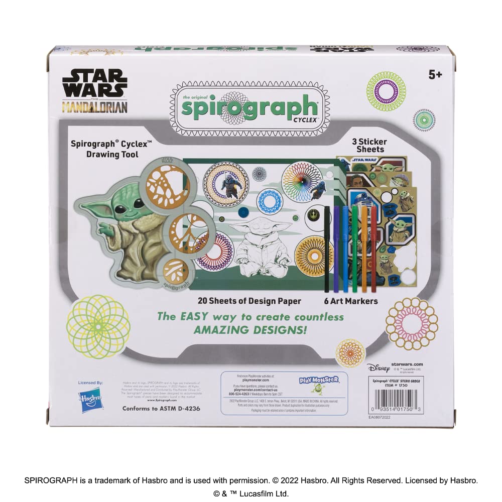 Spirograph Cyclex Studio Grogu - Disney Star Wars The Mandalorian - Baby Yoda - The Easy Way to Make Countless Amazing Designs - Rotating Stencil Wheel - Ages 5+