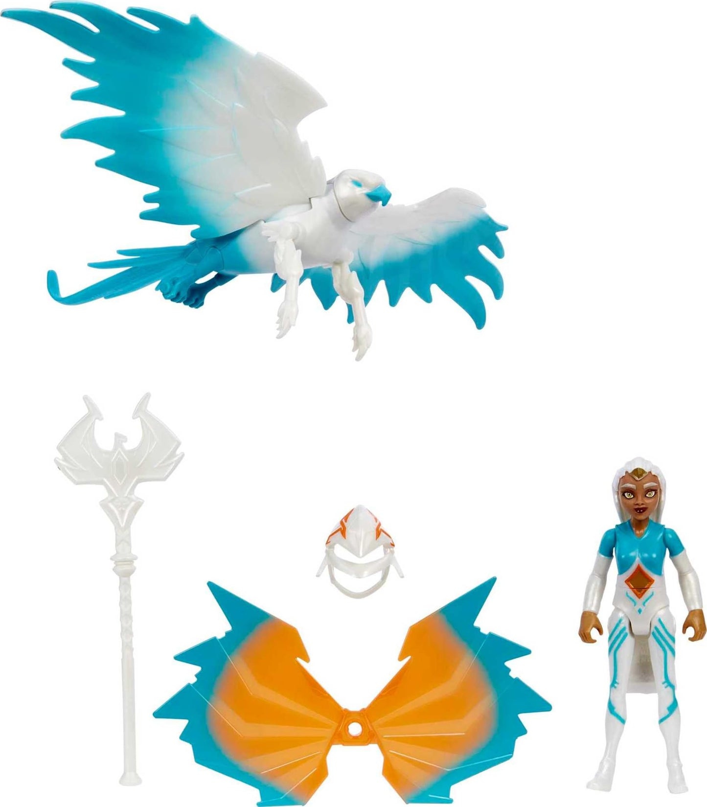 Masters of the Universe He-Man and The Sorceress Figure & Winged Falcon Vehicle Set Inspired by Motu Netflix Animated Series, Collectible Toy Gift for Ages 4 Years & Older