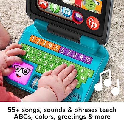 Fisher-Price Baby & Toddler Toy Laugh & Learn Let’s Connect Laptop Pretend Computer with Smart Stages for Infants Ages 6+ Months