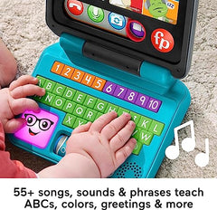 Fisher-Price & Toddler Toy Laugh & Learn Let’s Connect Laptop Pretend Computer with Smart Stages for Infants Ages 6+ Months