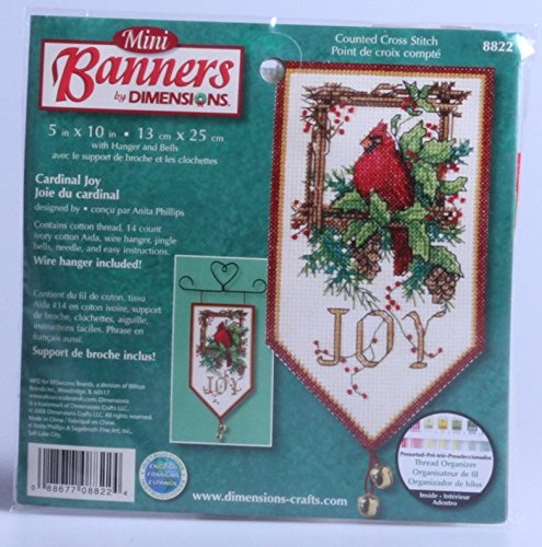 Dimensions Mini Counted Cross Stitch Kit 10in Long-Cardinal Joy Banners (14 Count)