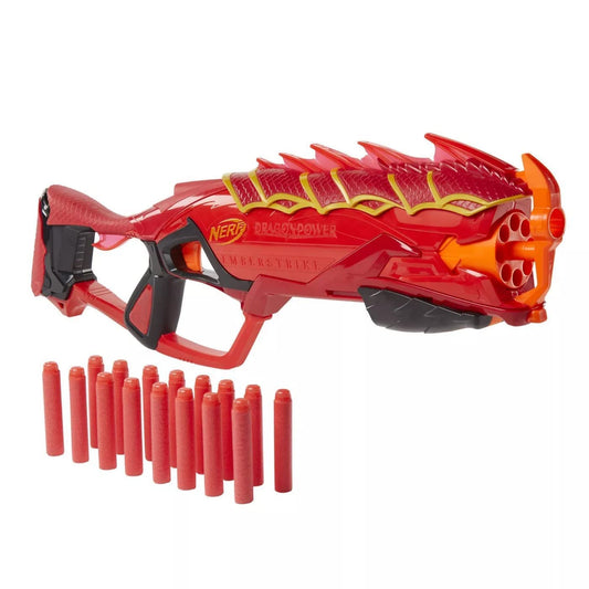 Nerf DragonPower Emberstrike Blaster, Inspired by Dungeons and Dragons, 8-Dart Drum, 16 Nerf Darts, Dart Storage