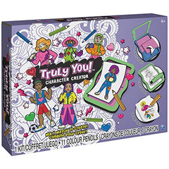 Spin Master Truly You! Character Creator Drawing Kit with Mix and Match Diverse Fashion Design Plates, 11 Colored Pencils, Arts & Crafts Kids Toys Ages 8 and up