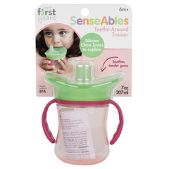 The First Years SenseAbles Teethe-Around Sensory Trainer Cup, 7 oz, Pink