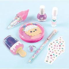 Make It Real: Candy Shop Cosmetic Set - 9 pcs, Vanilla & Strawberry Scented Cosmetics, Ice-Cream Shaped Glosses, Beauty Kit, Tweens, Girls & Kids Ages 8+