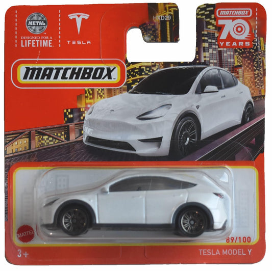 Matchbox Tesla Model y, White 89/100 Short Card