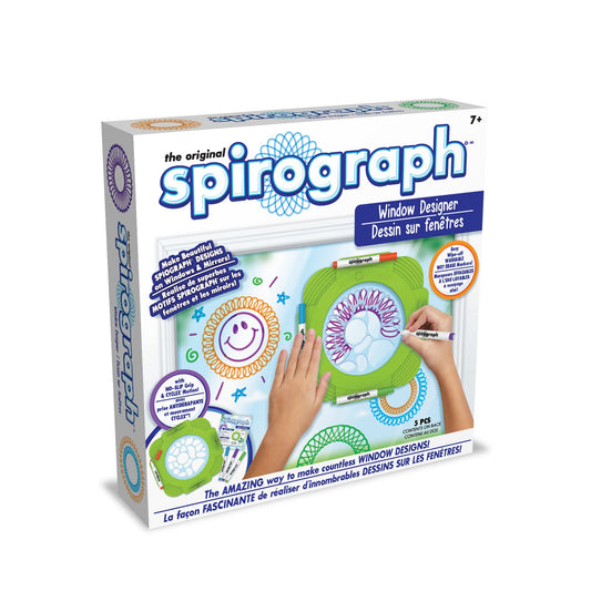 Spirograph — Window Designer — Art and Craft Kit for Kids — Design on Windows and Mirrors — Easy-to-Clean — for Ages 7+