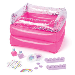 Make It Real: Pamper Yourself Spa Set - 9 pcs, Inflatable Sparkly Foot Bath & Accessories, Nail Polish & Art, Tweens, Girls & Kids Ages 8+