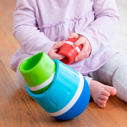 Fat Brain Toys TumbleRoos - Wobbling Fine Motor Stacking Toy for Babies & Toddlers