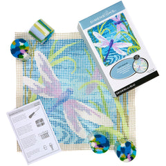 Dimensions Needlecrafts Dragonfly Latch Hook Craft Kit for Kids, 16'' x 16''