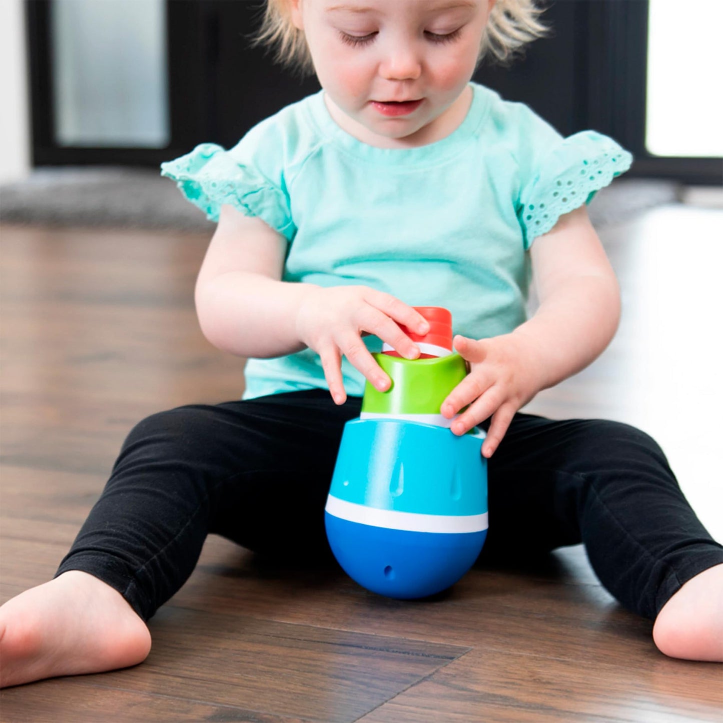 Fat Brain Toys TumbleRoos - Wobbling Fine Motor Stacking Toy for Babies & Toddlers