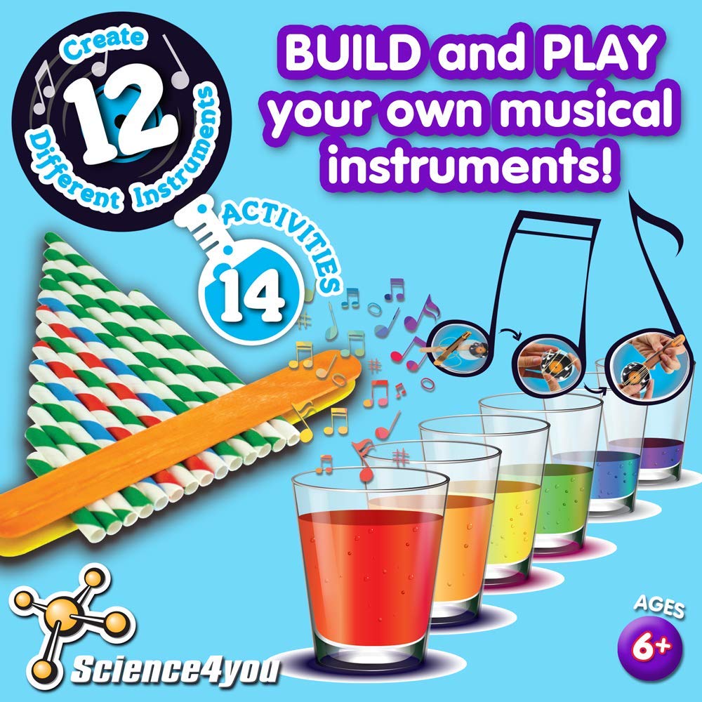 Science4you - Music Factory - 14 Sonic Experiments to Listen and Play - Fun, Education Activity for Kids Ages 6+