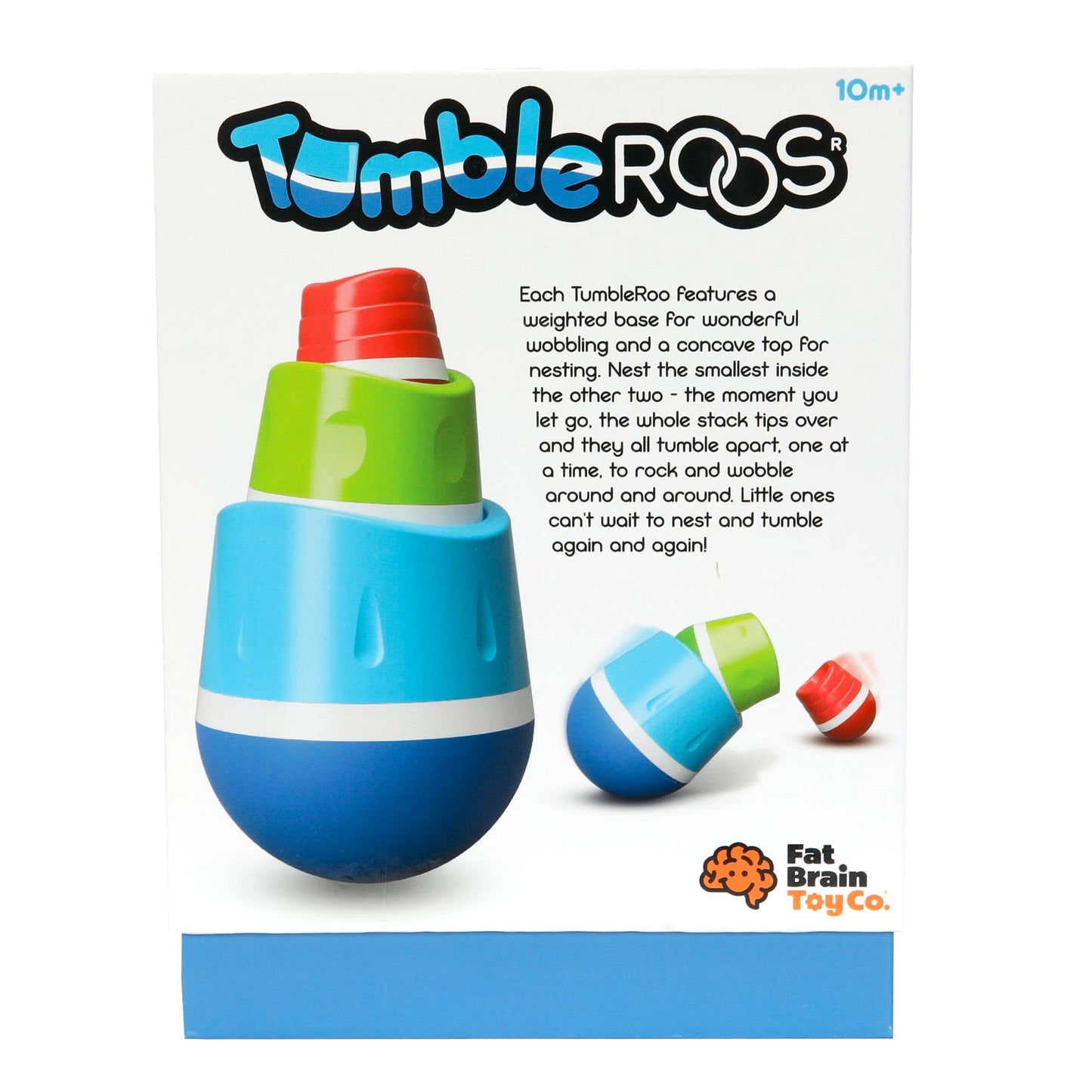 Fat Brain Toys TumbleRoos - Wobbling Fine Motor Stacking Toy for Babies & Toddlers