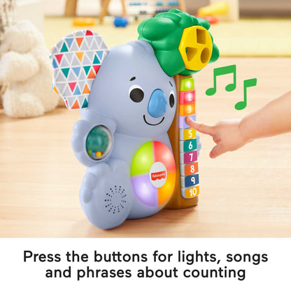 Fisher-Price Baby Learning Toy Linkimals Counting Koala with Interactive Lights & Music for Infants Ages 9+ Months. Compatible Only with Linkimals Items