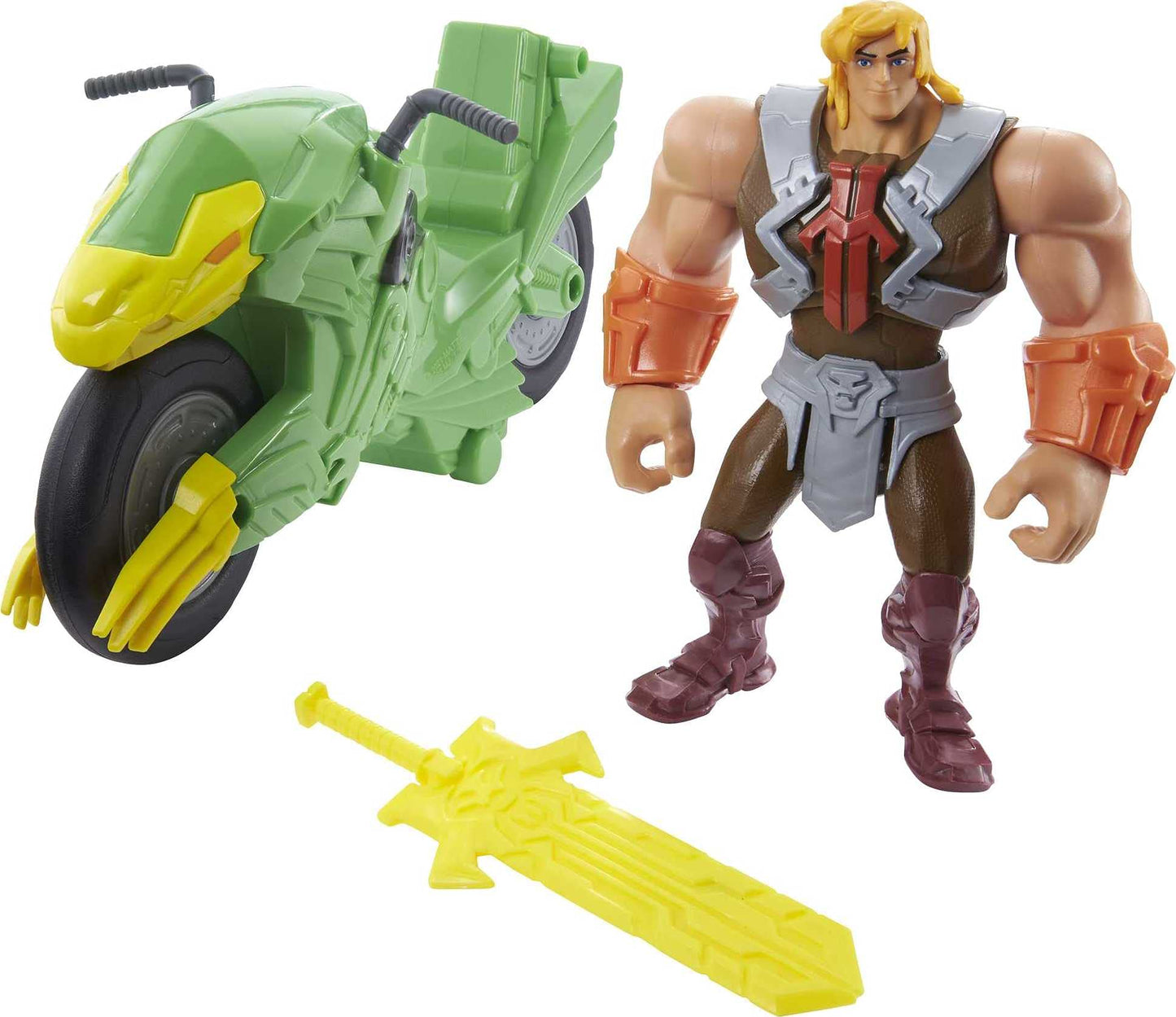 Masters of the Universe He-Man and The Action Figure + Vehicle Based on Animated Series, Articulated Battle Characters, Gift for 4 Years and Older