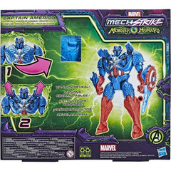 Marvel Avengers Mech Strike Monster Hunters Hunter Suit Captain America Toy, 8-Inch-Scale Deluxe Action Figure, Toys for Kids Ages 4 and Up