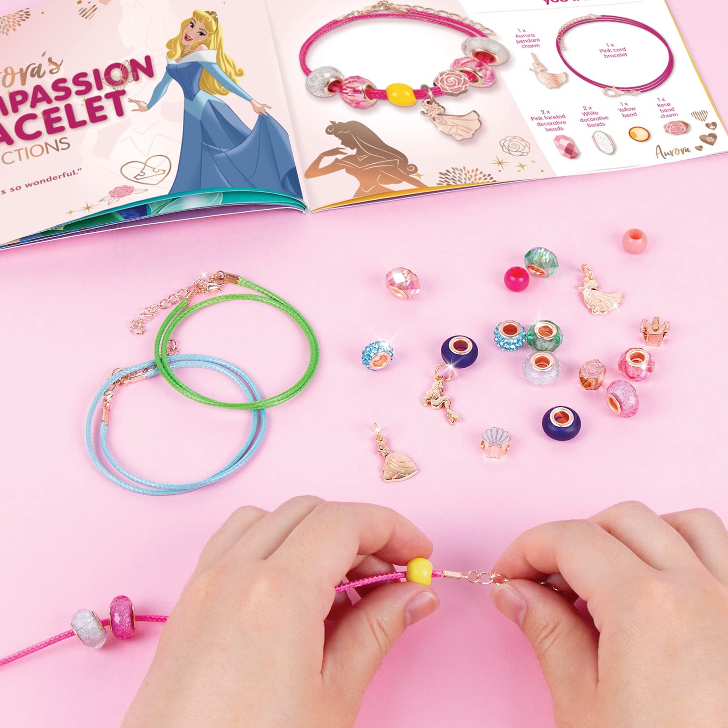 Make It Real - Ultimate Princess Royal Jewels and Gems - DIY Charm Bracelet Making Kit with Disney Princess Charms - Arts & Crafts Bead Kit for Girls & Teens - Makes 3 Bracelets - Ages 8+