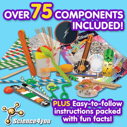 Science4you - Music Factory - 14 Sonic Experiments to Listen and Play - Fun, Education Activity for Kids Ages 6+