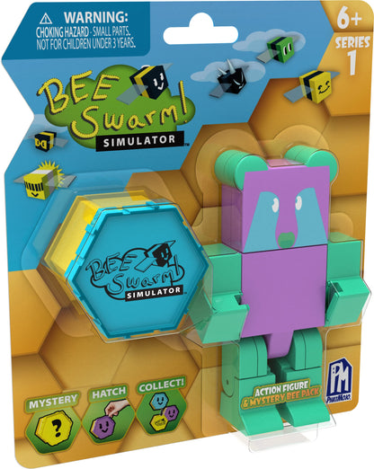 Bee Swarm Simulator – Gummy Bear Action Figure Pack w/Mystery Bee & Honeycomb Case (5” Articulated Figures & Bonus Items, Series 1)