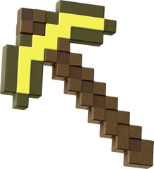 Mattel Minecraft Role-Play Battle Toy Accessory Collection with Pixelated Design, Gold Pickaxe