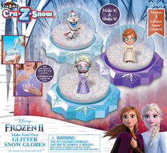 Disney Frozen II Cra-Z-Snow Make Your Own Glitter Snow Globes Kit - Make 3 Glitter Filled Snow Globes - Great For Ages