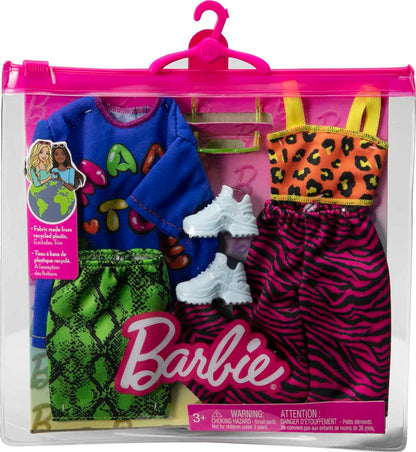 Barbie Clothes, Fashion & Accessories Pack Fashion Dolls, Set Includes 2 Complete Looks with Vibrant Outfits & Styling Pieces