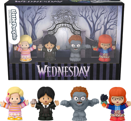 Little People Collector Wednesday TV Series Special Edition Set for Adults & Fans, 4 Figures in Display Package