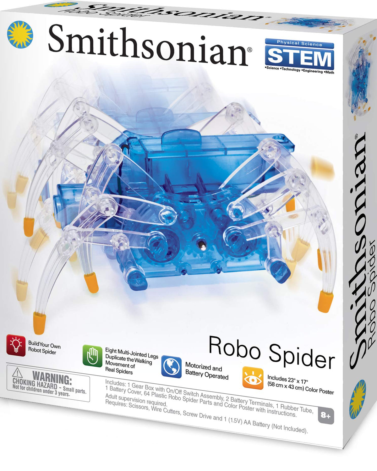 Smithsonian Science Activities Robo Spider Kit, Blue
