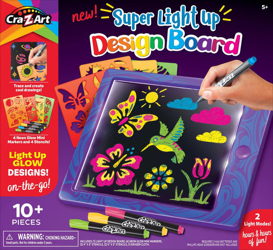 CRA-Z-Art Super Light Up Doodle Board for Kids, Light Up Drawing Board Gift for Boys & Girls Ages 5 and Up