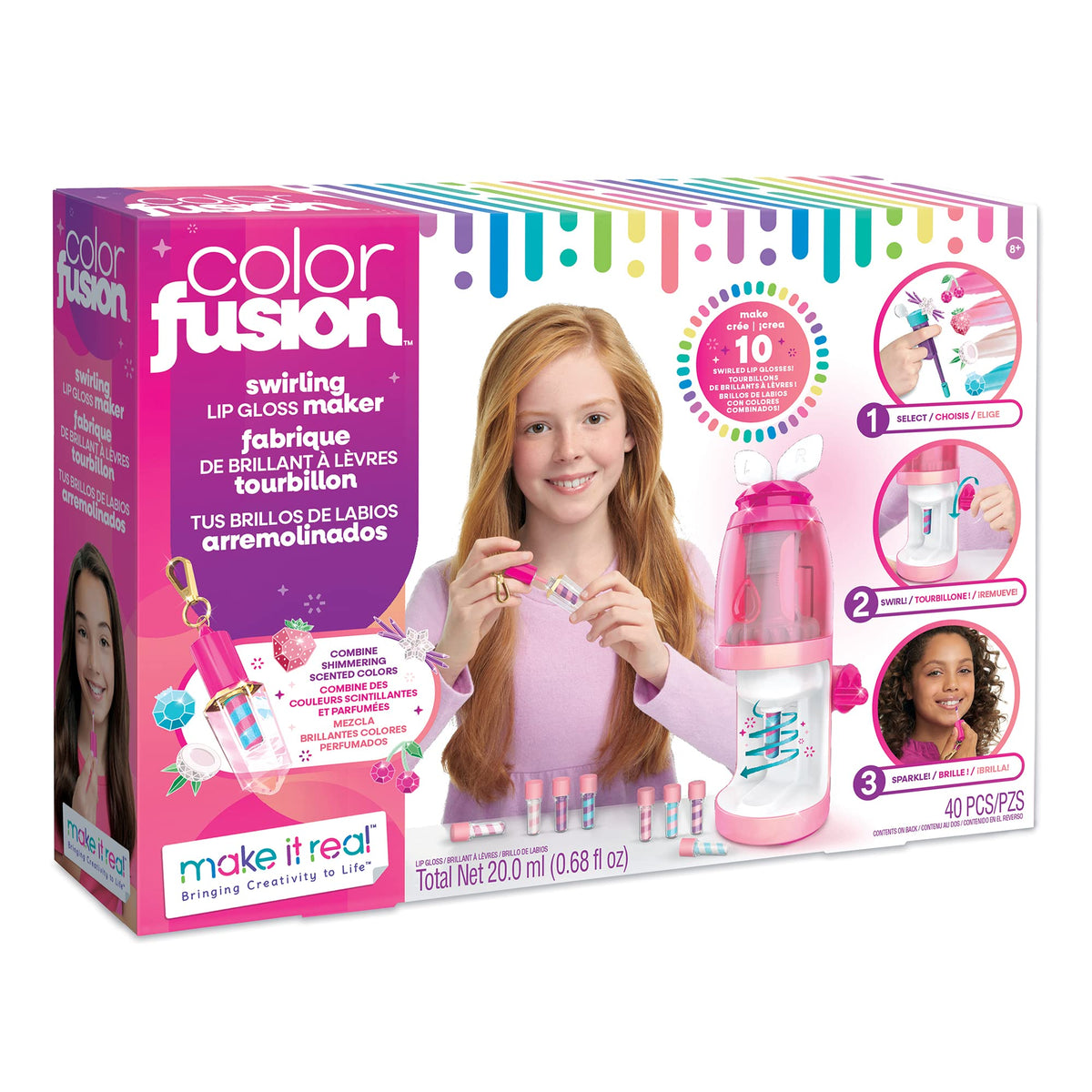 Make It Real Color Fusion Lip Gloss Maker - DIY Lip Gloss Making Kit for Girls - Lip Kit for Kids - Girls Lip Gloss Kit to Make Your Own Lip Gloss - Toy Lip Balm Craft Kit for Girls & Teens 8+