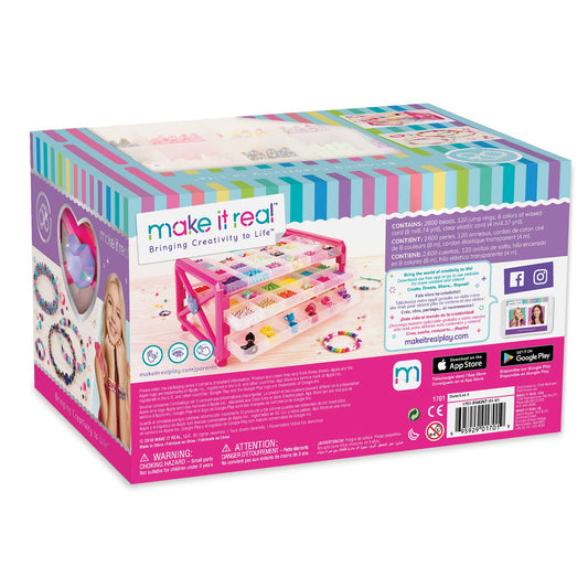 Make It Real – Ultimate Bead Studio. DIY Tween Girls Beaded Jewelry Making Kit. Arts and Crafts Kit Guides Kids to Design and Create Beautiful Bracelets, Necklaces, Rings and Headbands