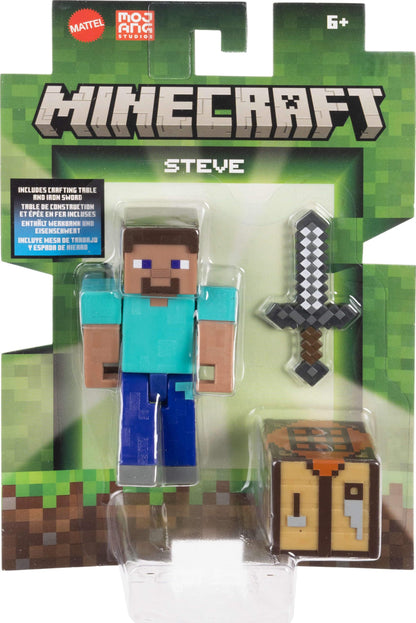 Mattel Minecraft Action Figures & Accessories Collection, 3.25-inch Scale with Pixelated Design (Characters May Vary)