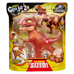 Heroes of Goo Jit Zu Jurassic World, Large SupaGoo T. Rex 7.5" Stretchy, Squishy Dinosaur Figure with Chomp Attack